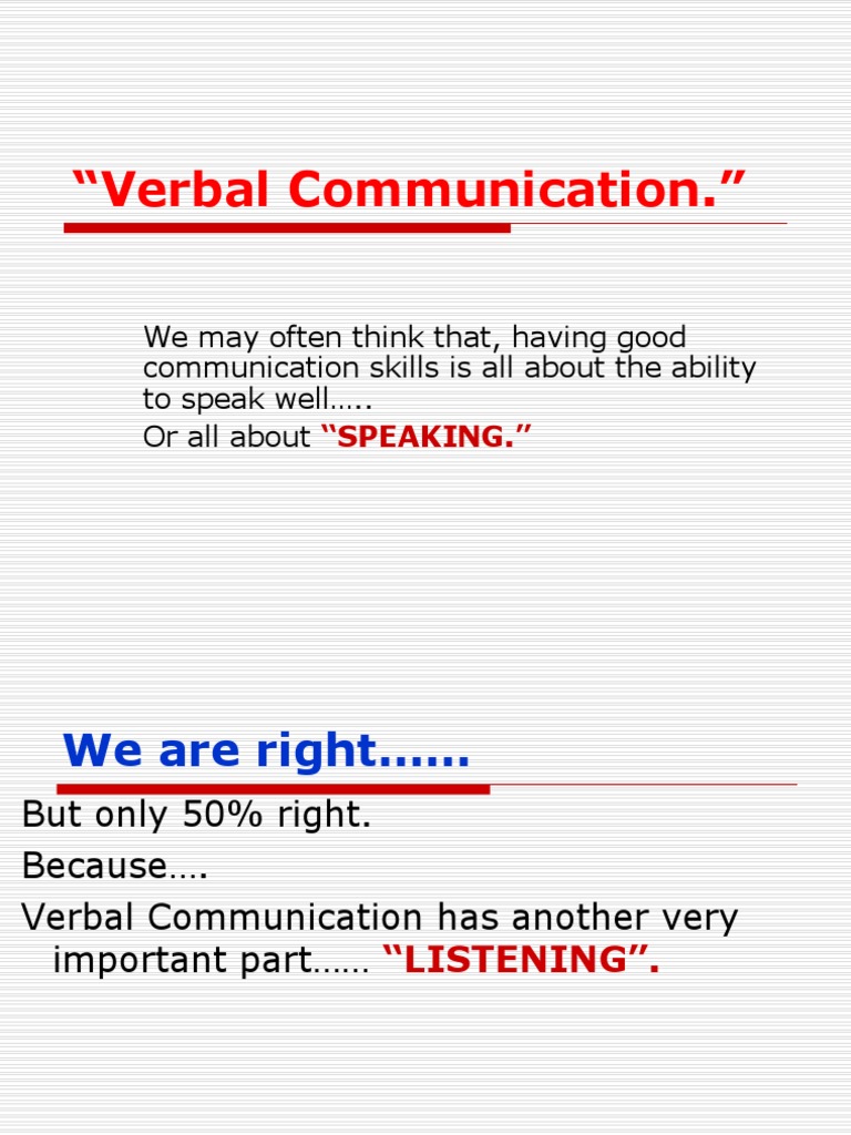Verbal Communication | PDF | Brainstorming | Fluency