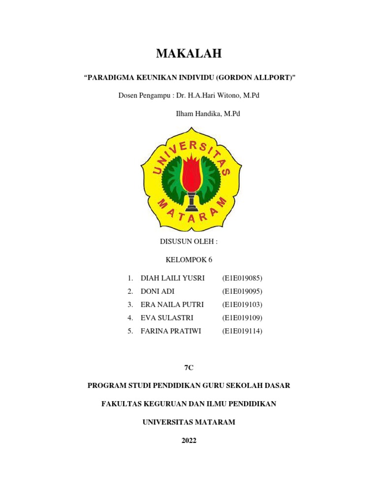 Makalah Psikologi Kelompok 6 - 7C | PDF | Pengembangan Diri