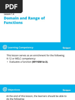 Lesson 1.4 Domain and Range of Functions PDF