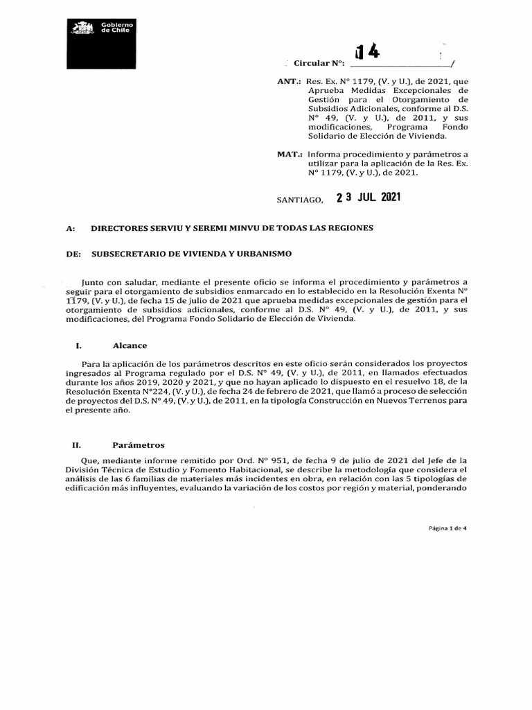 Circular N° 14 PDF | PDF