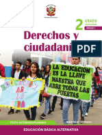 Derechos y Ciudadanía Segundo Grado, Ciclo Avanzado - Unidad 1, Educación Básica Alternativa PDF