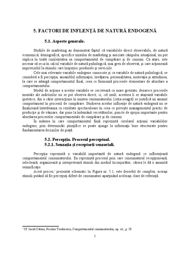 5.factori de Influență Da Natură Endogenă | PDF