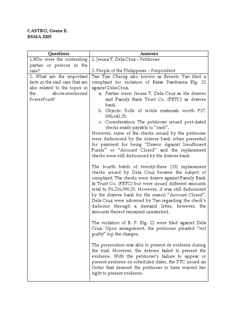 Task No 5 Castro Pdf Reasonable Doubt Acquittal