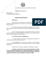 MPMG - Parecer - Cumprimento de Sentença Provisório - Devedor de Alimentos Regime Fechado Pandemia