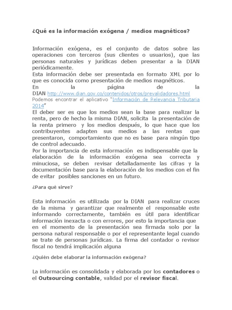 Qué Es La Información Exógena | PDF