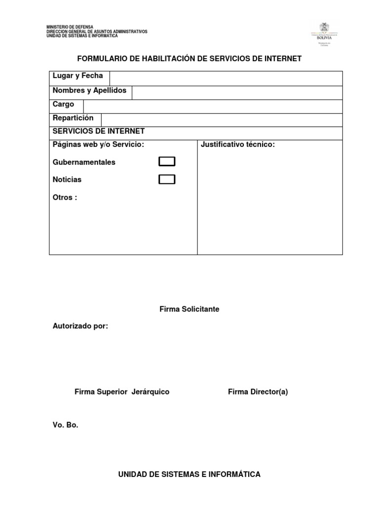 Formulario de Acceso a Internet | PDF
