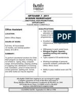 Child Start Office Assistant Position and App