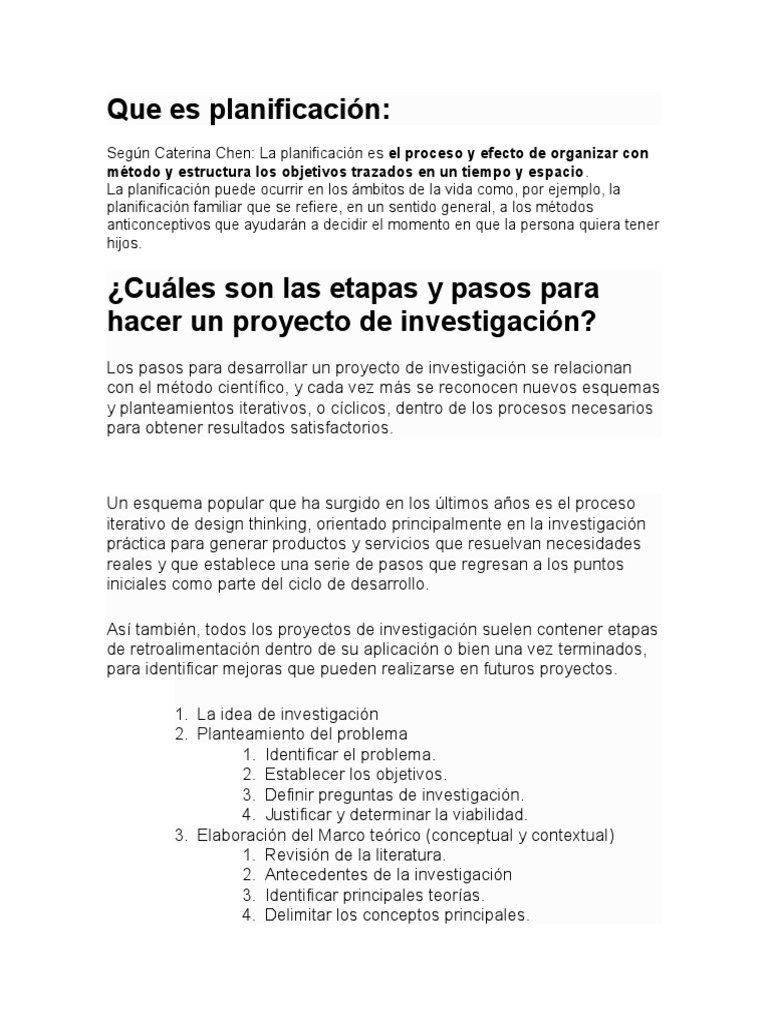 Pasos para un Proyecto de Investigación | PDF