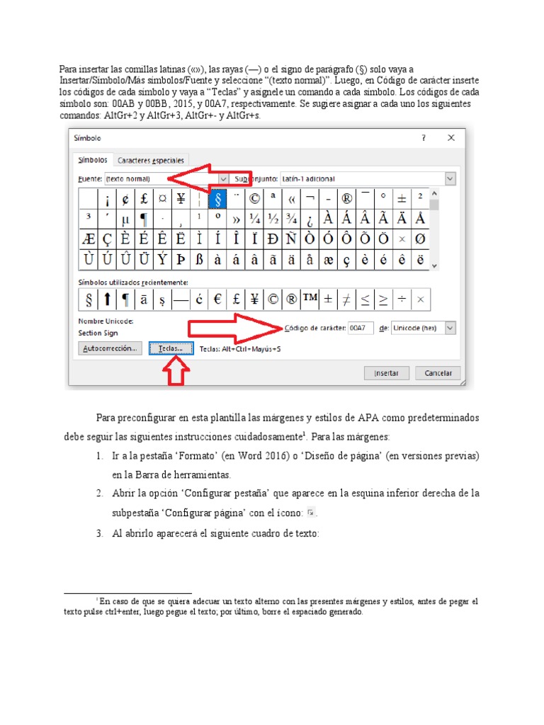 Insertar símbolos y configurar APA en Word | PDF | Informática