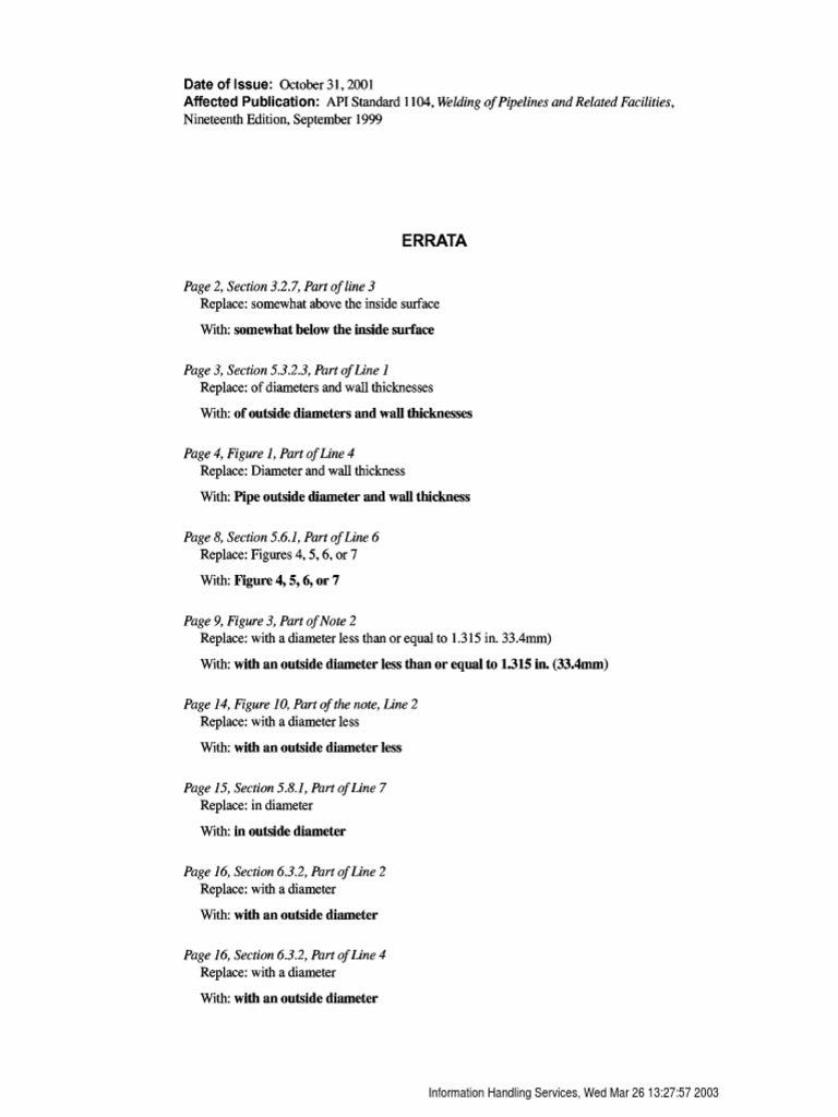 Api 1104 - Welding of Pipelines | PDF