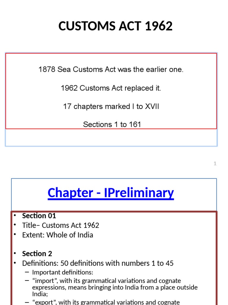 Customs Act 1962final.pptx PDF