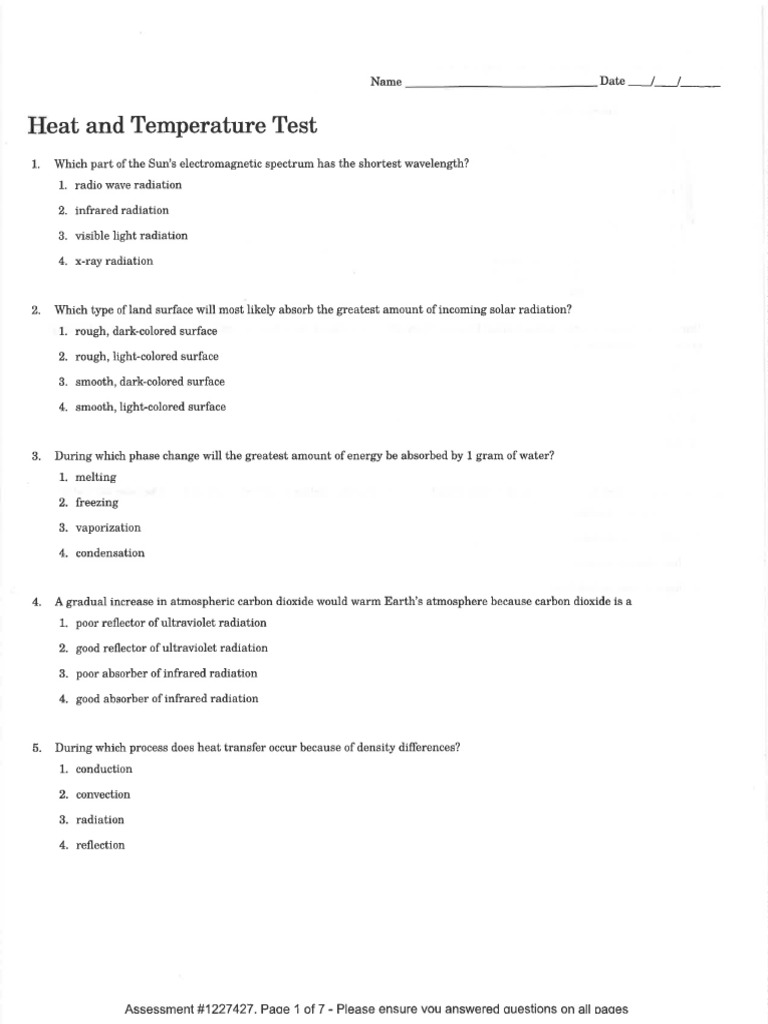 Heat and Temperature Test PDF | PDF