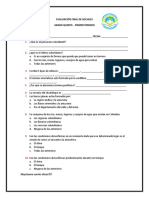 Evaluación Final de Sociales 5