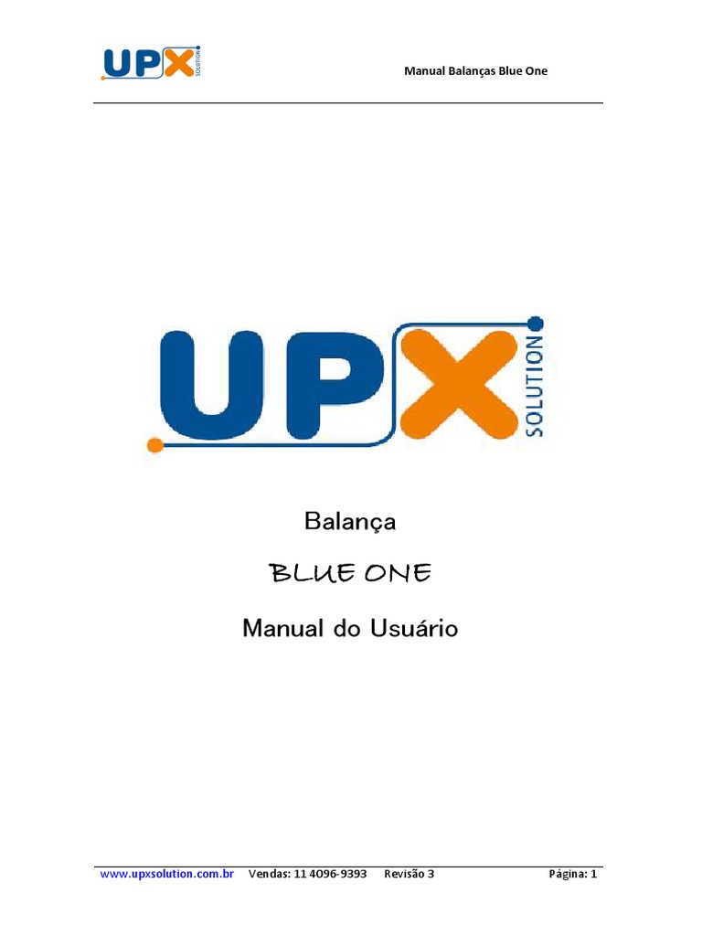 Manual do Usuário Balanças Blue One | PDF