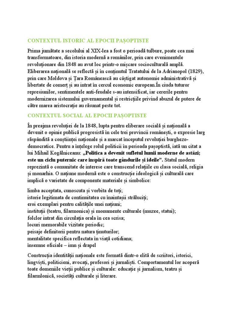 Contextul Istoric | PDF