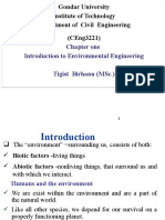 Gondar University Department of Civil Engineering Introduction to Environmental Engineering