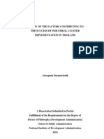 A Study of the Factors Contributing to the Success of Industrial Cluster Implementation in Thailand