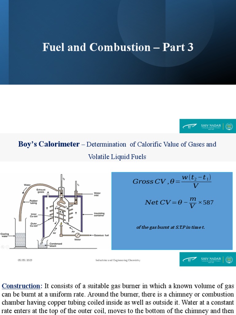Fuel and Combustion Part 3 PDF Gases Combustion