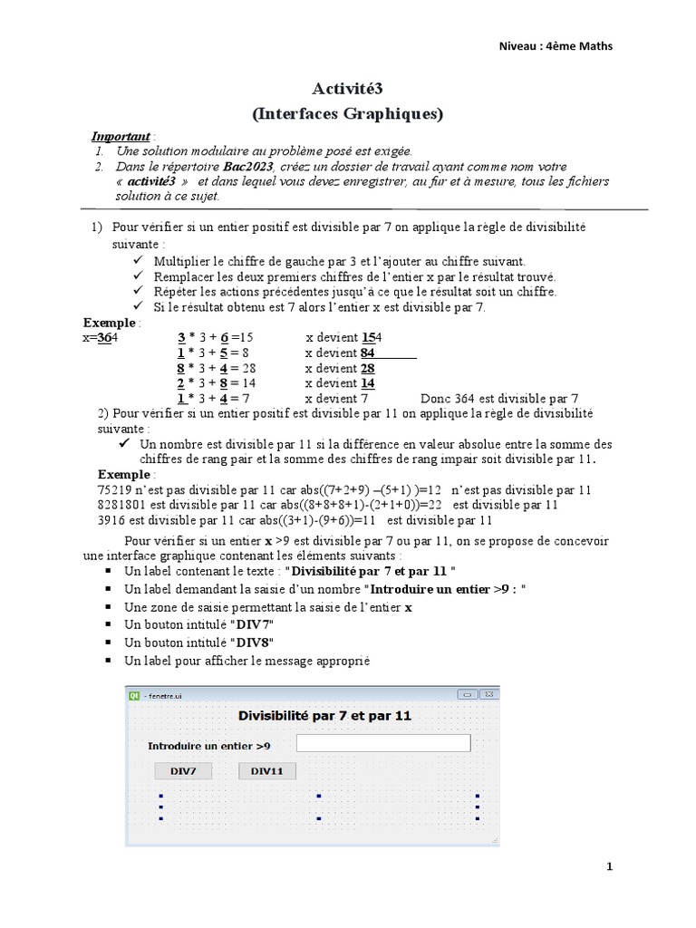 Divisibilité par 7 et 11 en Python | PDF | Programme informatique ...
