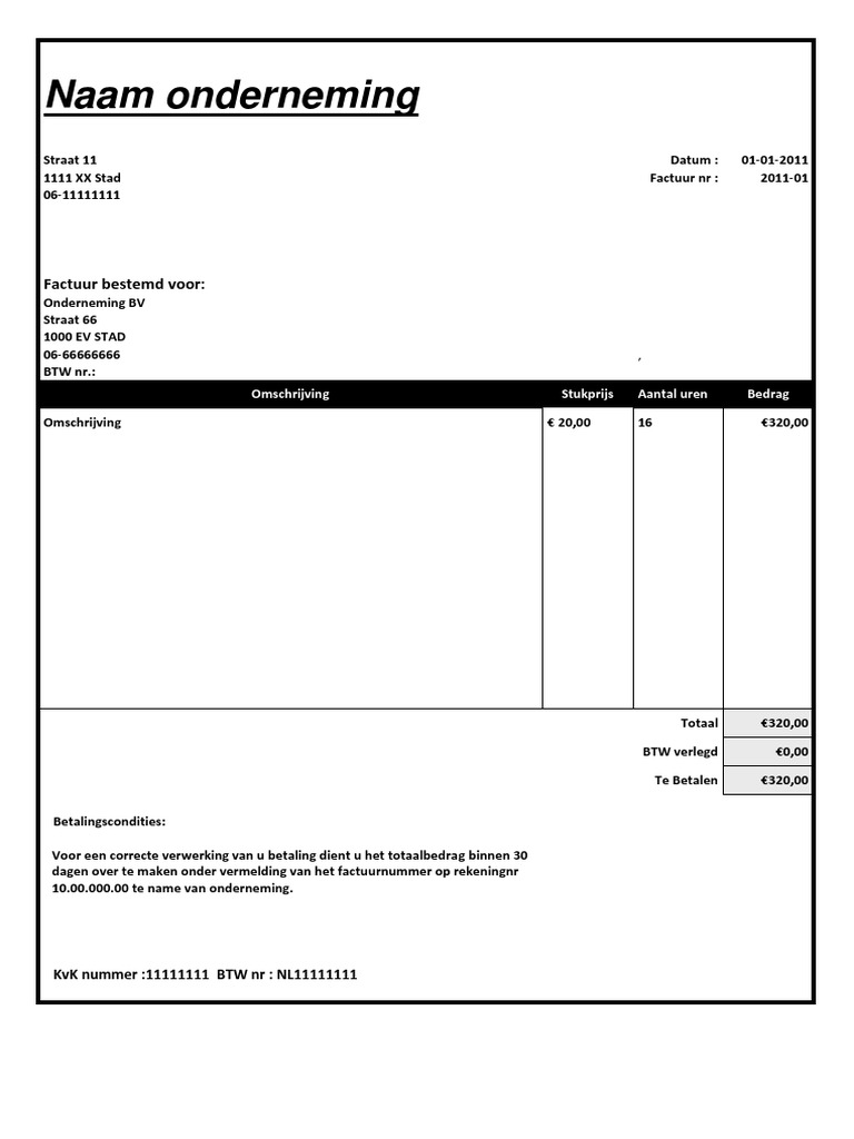 Voorbeeldfactuurpdf | PDF