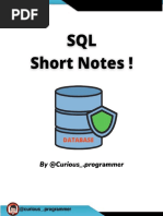 SQL Short Notes PDF