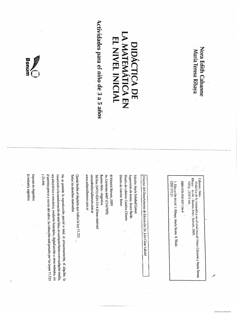 Didáctica de La Matemática en El Nivel Inicial PDF | PDF
