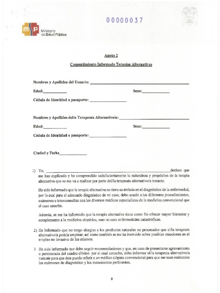 Consentimiento Informado Terapias Alternativas PDF PDF