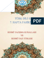 7 Hafta Fasikulu - Resmi Yazisma Kurallari Ve Resmi Yazi Turleri PDF