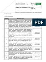 Recebimento e limpeza de instrumentais