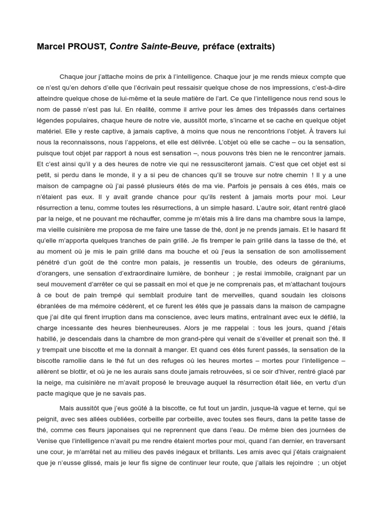 La mémoire et l'art chez Proust | PDF | Mystère, thriller et fiction ...