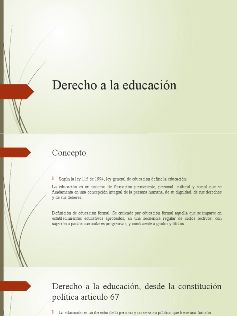 Derecho A La Educacion | PDF
