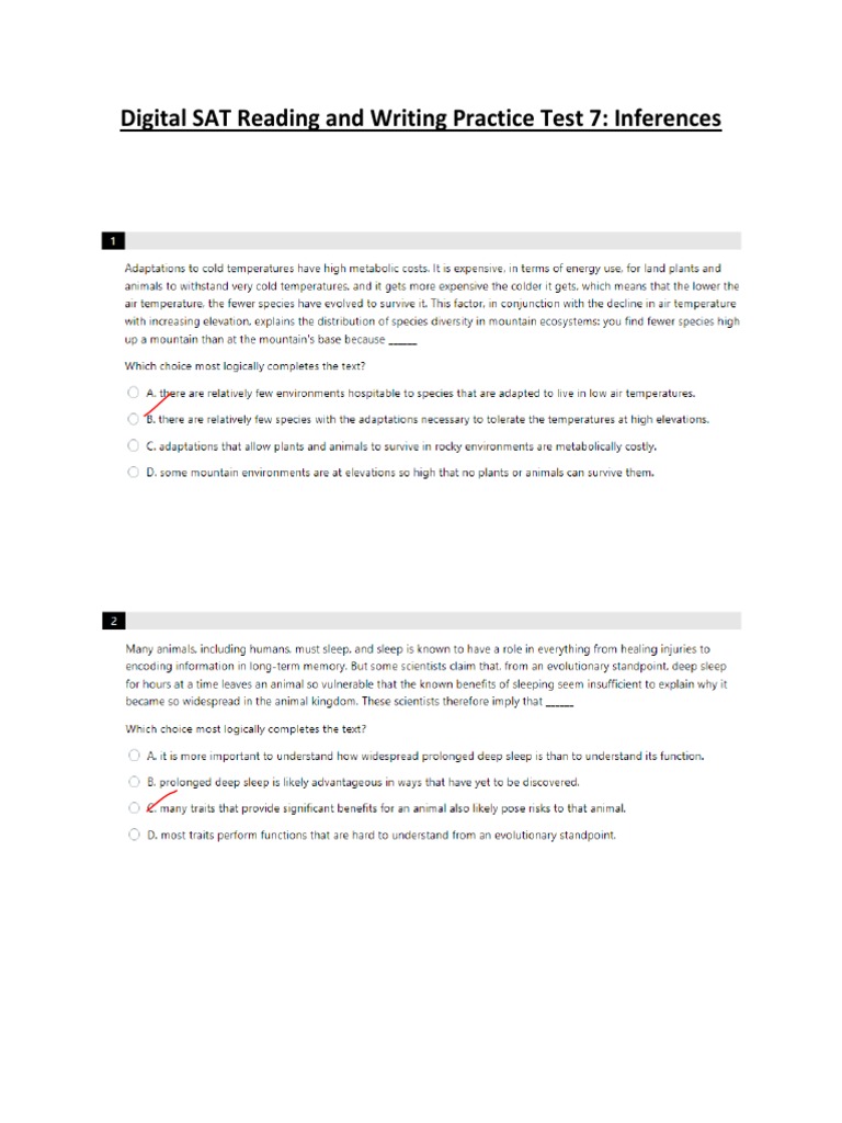 Digital SAT Reading and Writing Practice Test 7 PDF