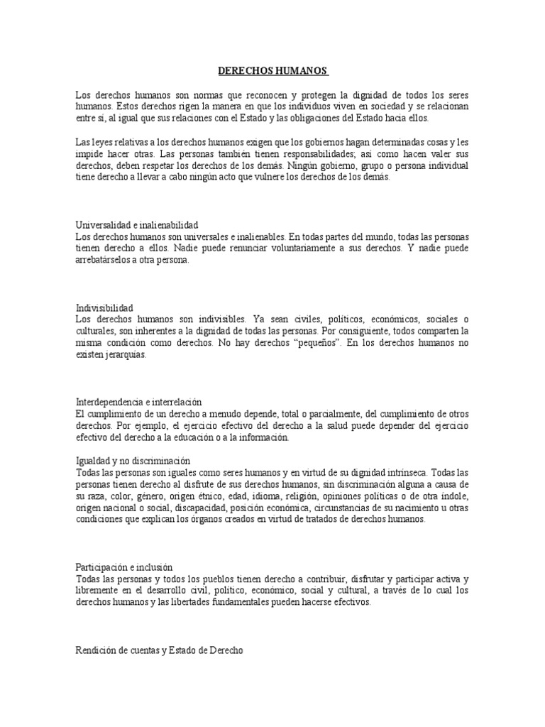 Principios Fundamentales de Derechos Humanos | PDF | Ciencias sociales ...