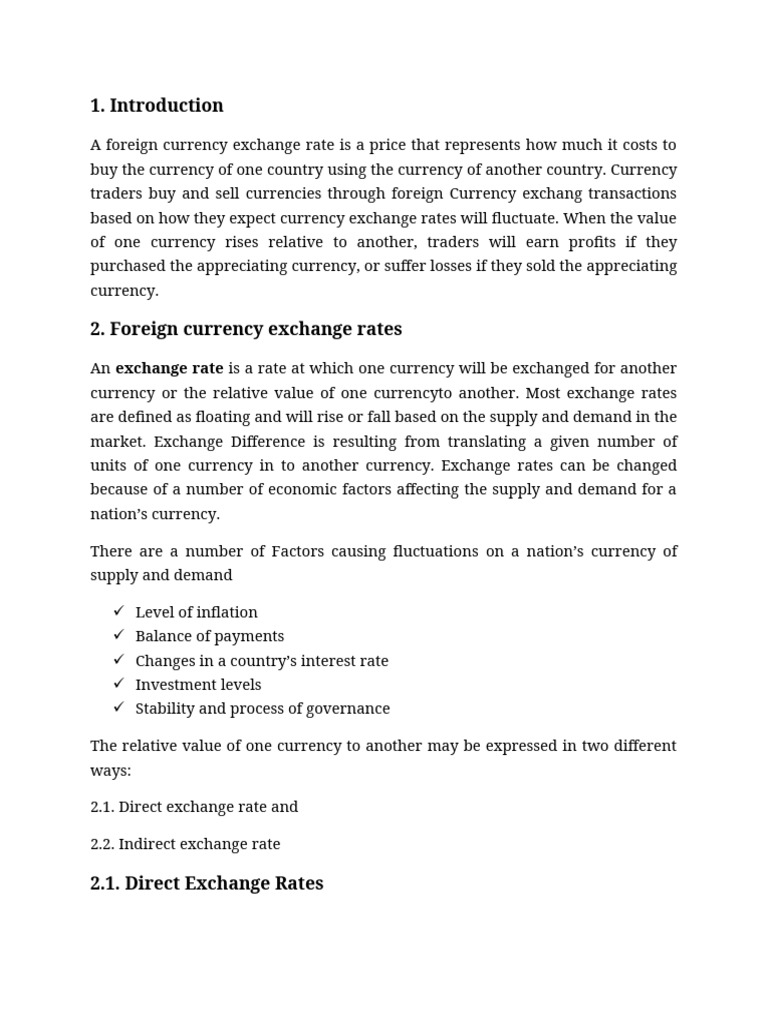 Effects of foreign currency exchange rates | PDF | Exchange Rate ...