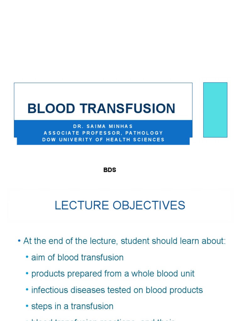 blood transfusion and its complications.pptx PDF Blood Transfusion