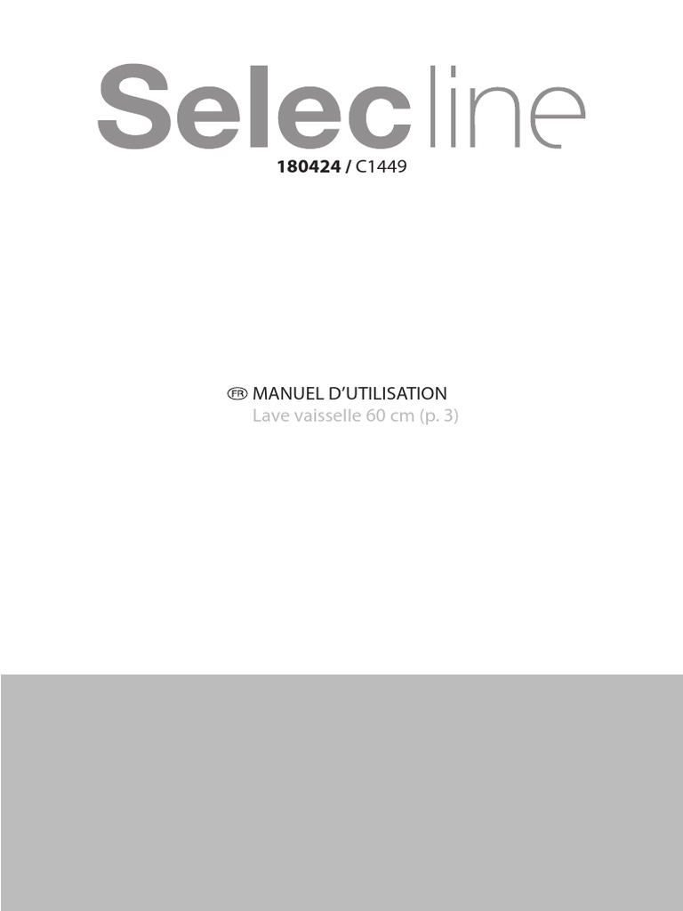 Lavavajillas Manual Selecline 180424 C1449 PDF, PDF