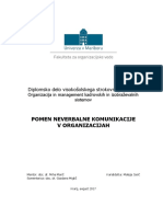Pomen Neverbalne Komunikacije V Organizacijah: Diplomsko Delo Visokošolskega Strokovnega Študija