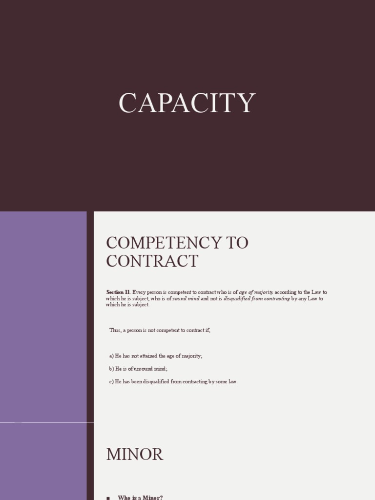 Minor's Capacity to Contract in India | PDF