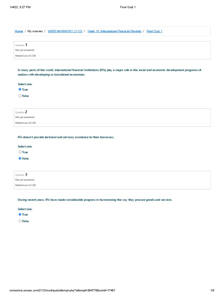 Final Quiz 1 100 International Business Trade by Phineee PDF | PDF