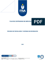 Plan de Continuidad de Servicios de TI ITSA v1