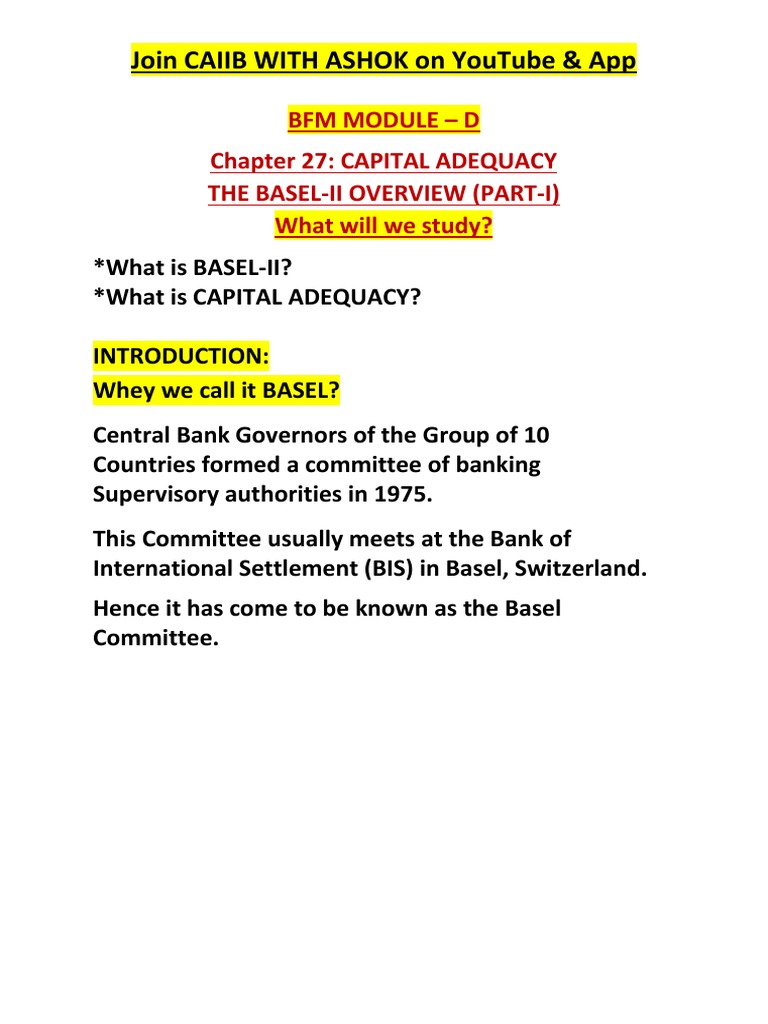 Understanding the Basel II Framework An Overview of the Revised Capital Adequacy Standards PDF