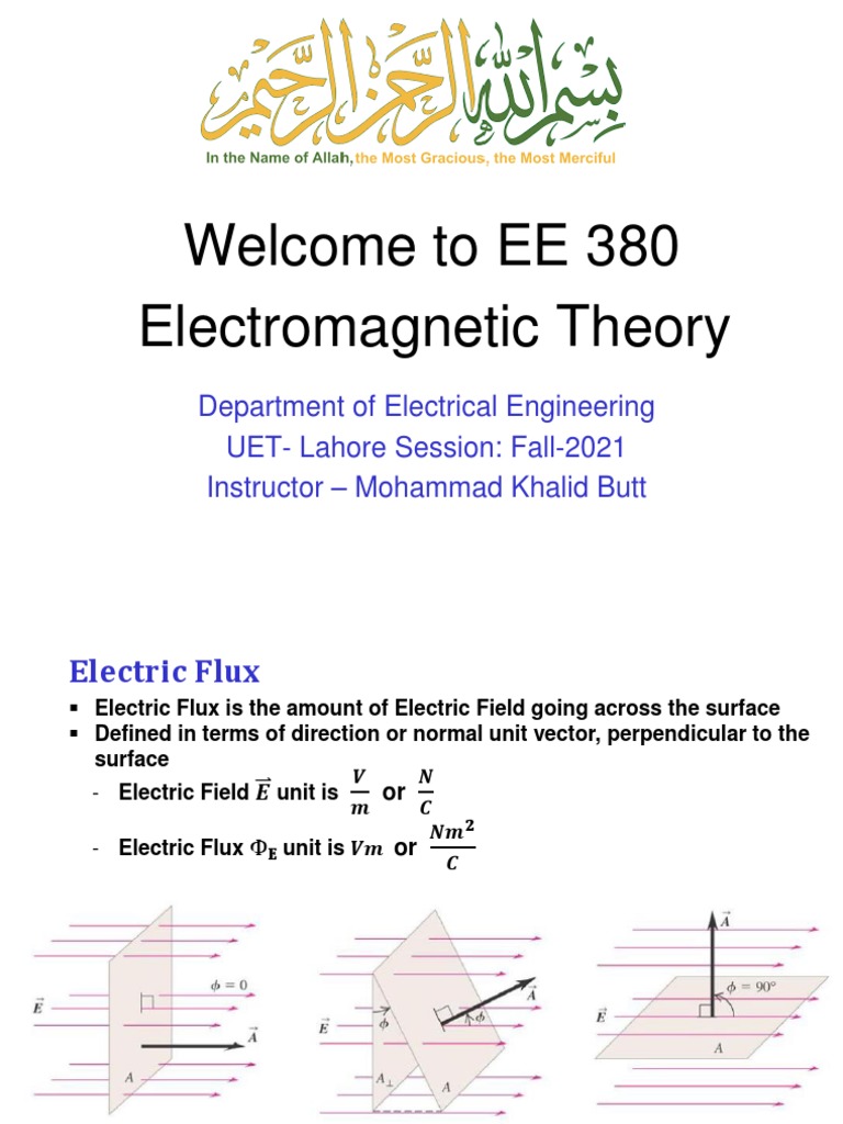Electromagnetic Theory Electric Flux Electric Field Electric Flux