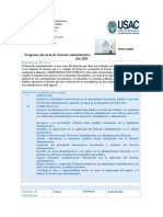 Programa Del Curso de Derecho Administrativo