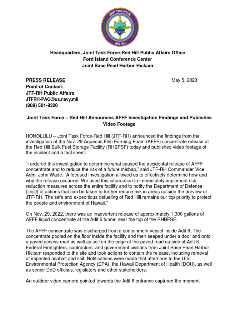 AFFF Investigation Documents   PDF   Fire Sprinkler System