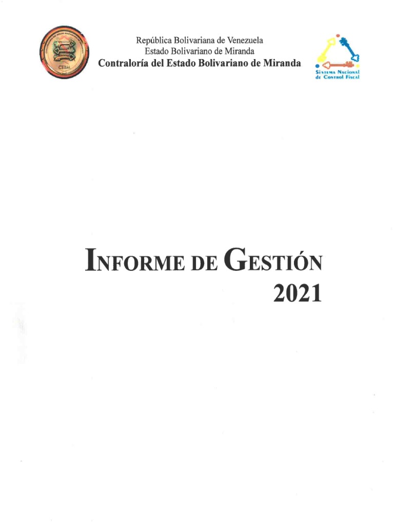 Informe de Gestion 2021 Contraloria Edo Miranda MODELO PDF | PDF