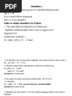 Python Identifiers