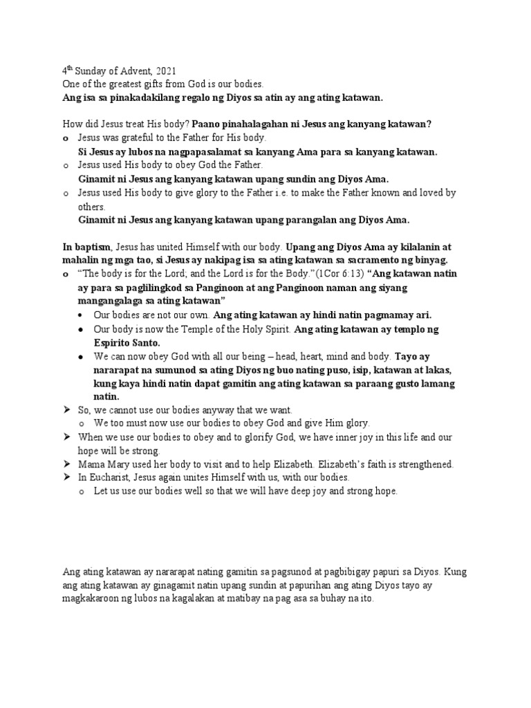 4th Sunday of Advent, 2021 PDF