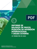 Informe de Balanza de Pagos Posición de Inversión Internacional y Deuda Externa III Trim - 2022