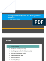 Entrepreneurship and VC Management Session 1 Agenda