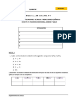 Hoja Taller Grupal #5 Hidruros, Ácidos y Sales PDF